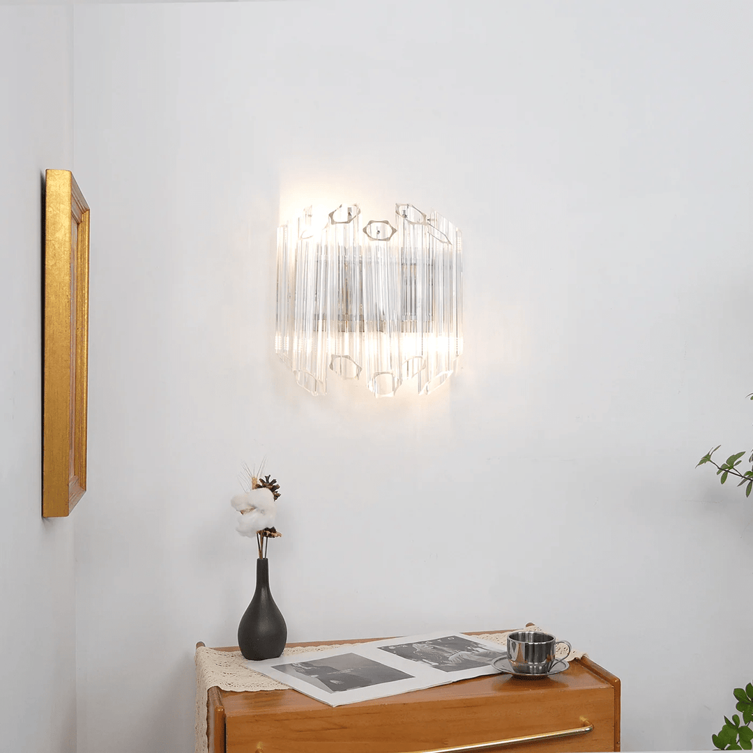 Aurora Applique Murale Transparent Murano Verre Tube Cascade - Neutralighting