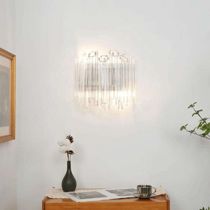 Aurora Applique Murale Transparent Murano Verre Tube Cascade - Neutralighting