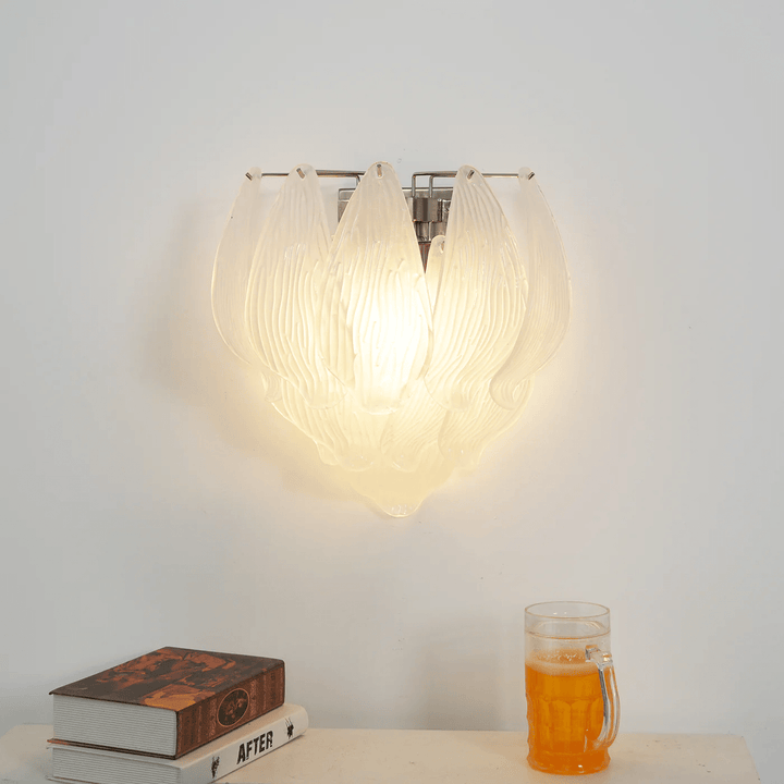 Aurora Applique Murale Murano Verre Pétale Givré Cascadant - Neutralighting