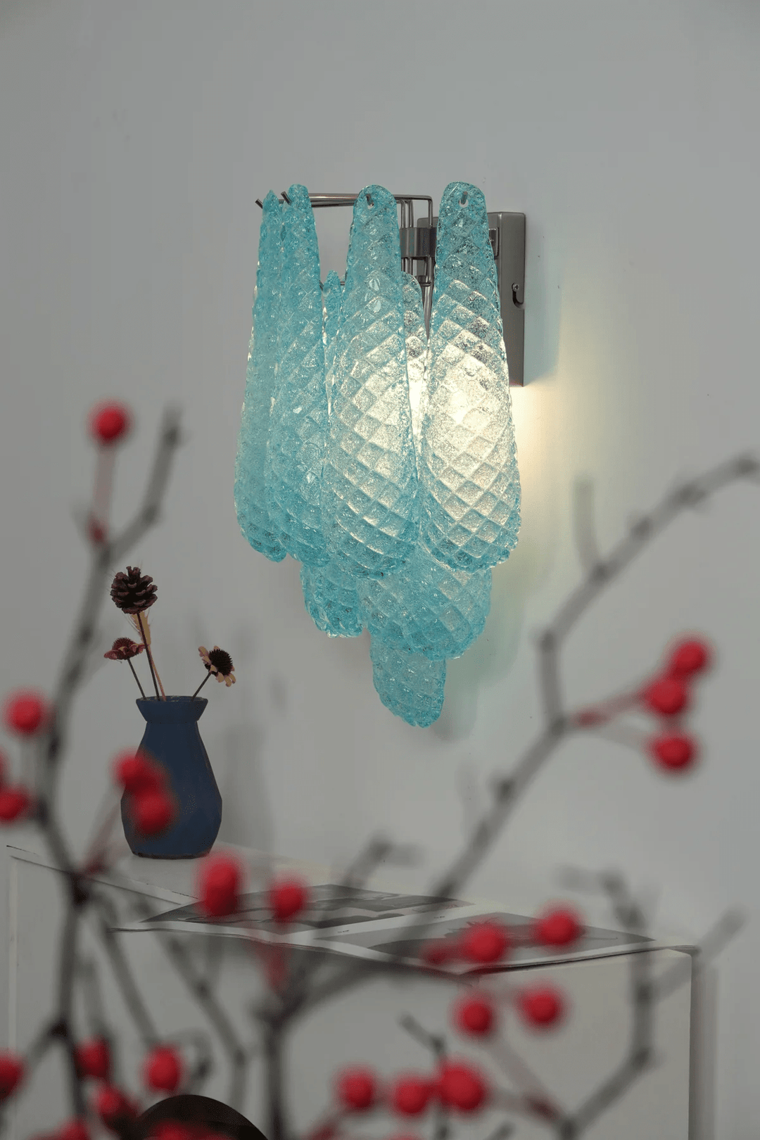 Aurora Applique Murale Rose Larme Verre Florale Artistique - Neutralighting