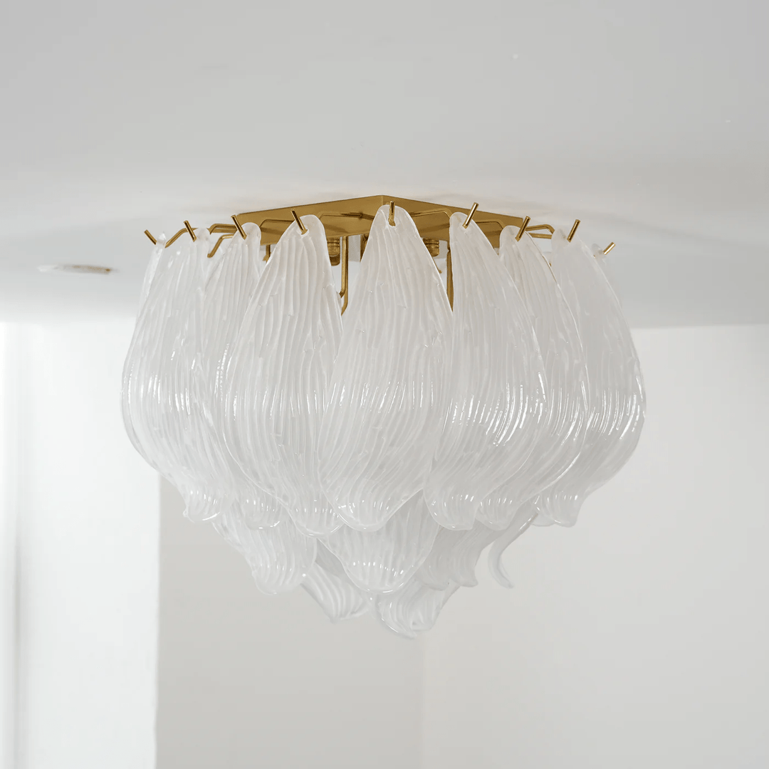 Aurora Plafonnier Murano Pétale Soufflé-Main Verre Applique Plafond - Neutralighting