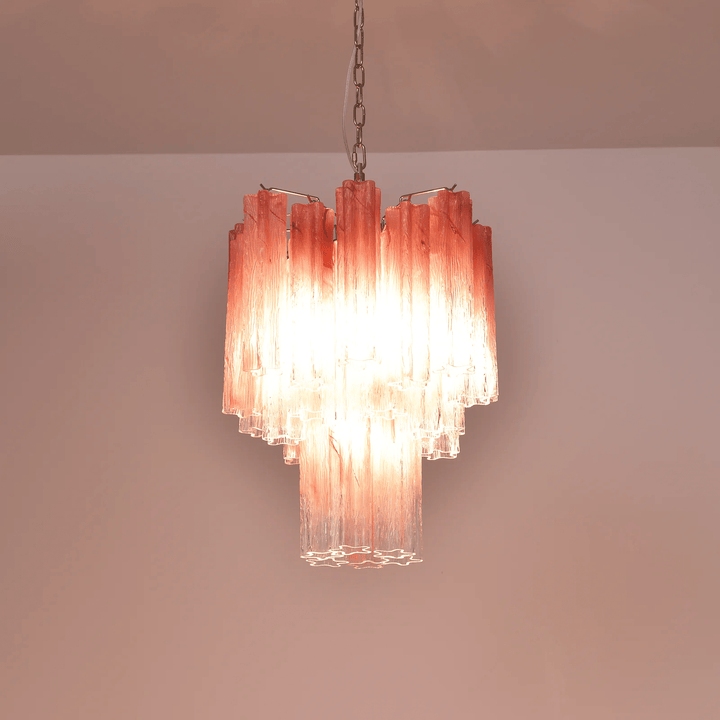 Aurora Lustre Rose Dégradé Murano Verre Étagé - Neutralighting