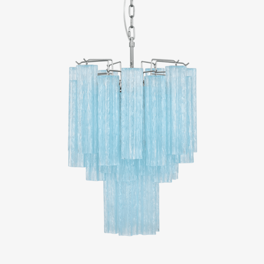 Aurora Chandelier Azzura En Verre De Murano Tubes Style Côtier - Neutralighting