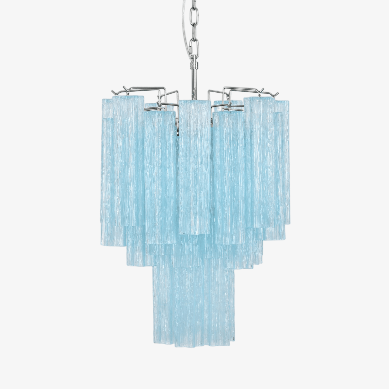 Aurora Chandelier Azzura En Verre De Murano Tubes Style Côtier - Neutralighting