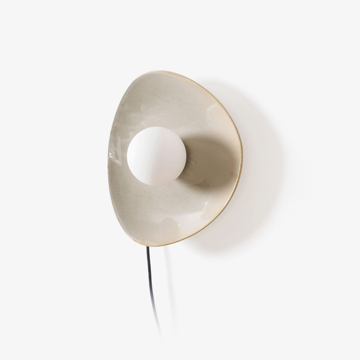Nancy Pebble Disc Plug-in Ceramics Glass Wall Light - Neutralighting