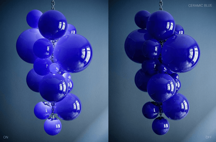 Aurora Chandelier En Verre De Murano Grappes De Raisins Art Déco - Neutralighting