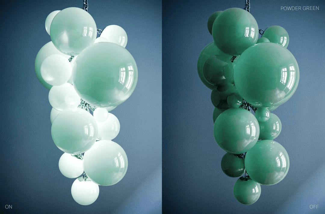 Aurora Chandelier En Verre De Murano Grappes De Raisins Art Déco - Neutralighting