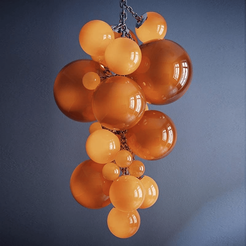 Aurora Chandelier En Verre De Murano Grappes De Raisins Art Déco - Neutralighting