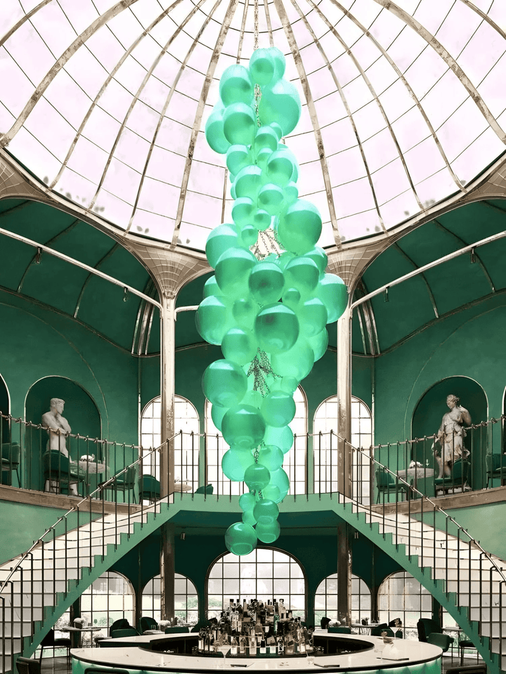 Aurora Chandelier En Verre De Murano Grappes De Raisins Art Déco - Neutralighting