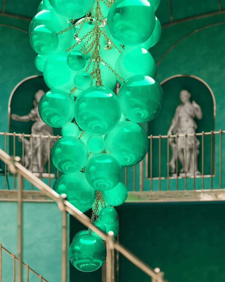 Aurora Chandelier En Verre De Murano Grappes De Raisins Art Déco - Neutralighting