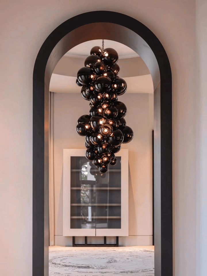 Aurora Chandelier En Verre De Murano Grappes De Raisins Art Déco - Neutralighting