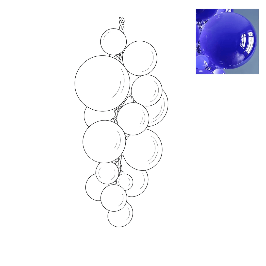 Aurora Chandelier En Verre De Murano Grappes De Raisins Art Déco - Neutralighting