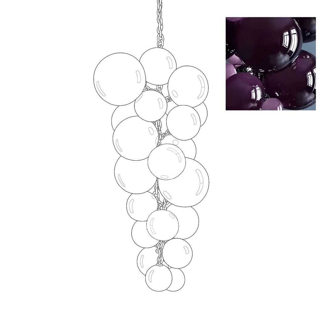 Aurora Chandelier En Verre De Murano Grappes De Raisins Art Déco - Neutralighting