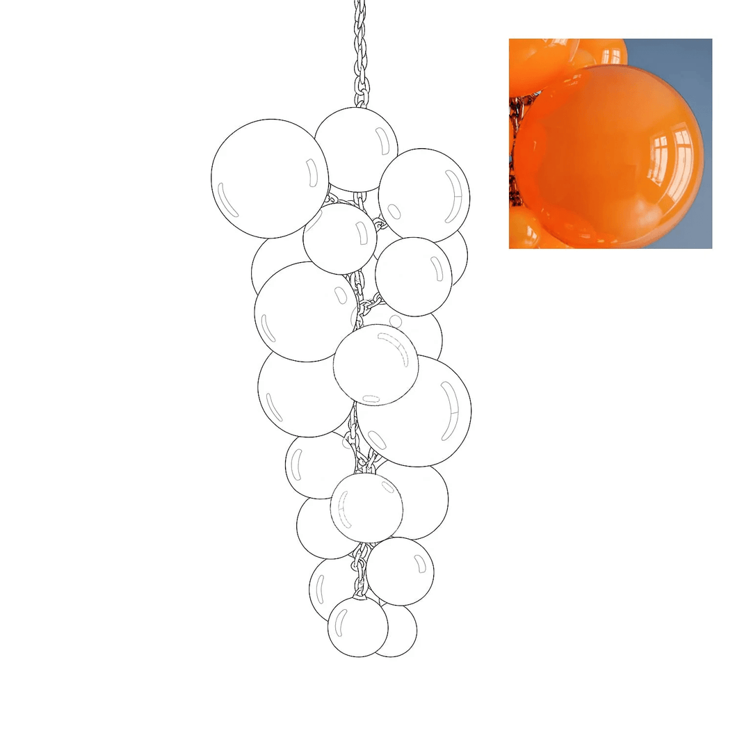 Aurora Chandelier En Verre De Murano Grappes De Raisins Art Déco - Neutralighting