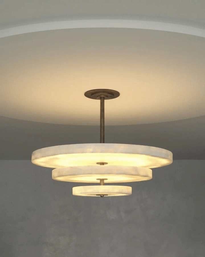 Liora Chandelier Suspension Minimaliste en Albâtre - Neutralighting