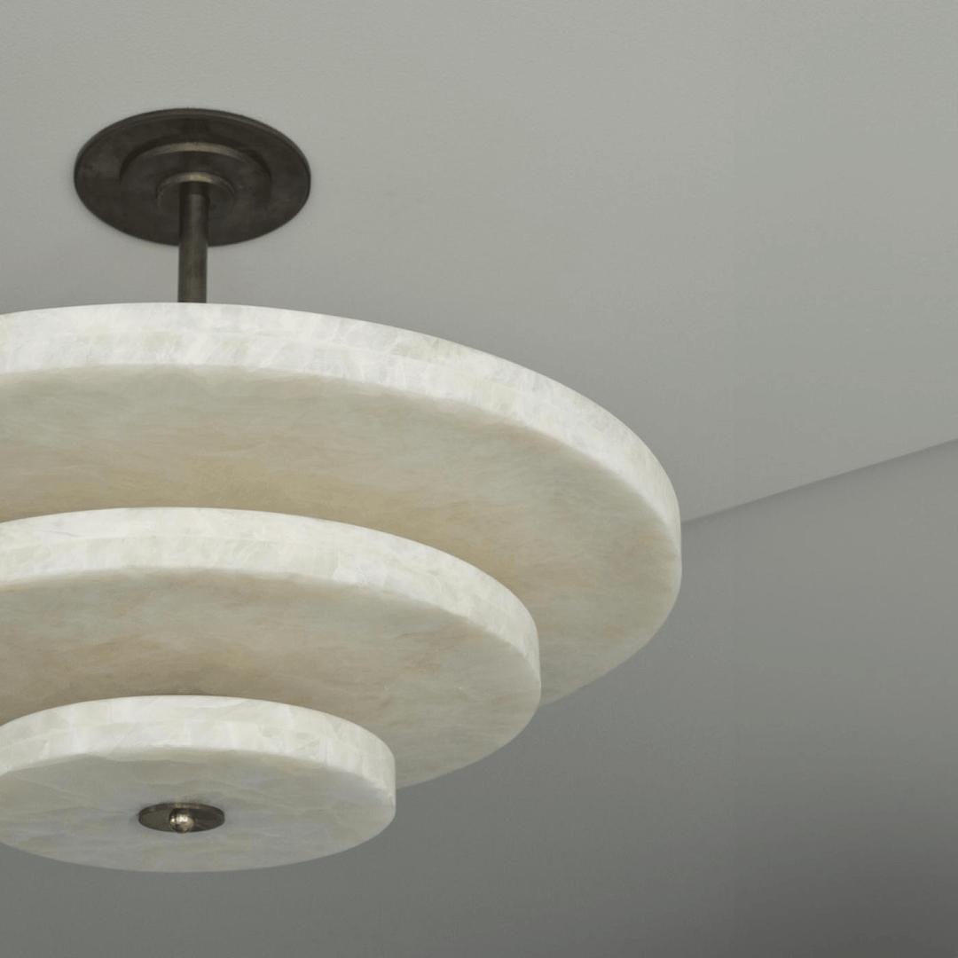 Liora Chandelier Suspension Minimaliste en Albâtre - Neutralighting