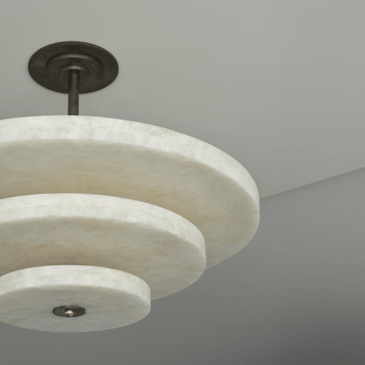 Liora Chandelier Suspension Minimaliste en Albâtre - Neutralighting