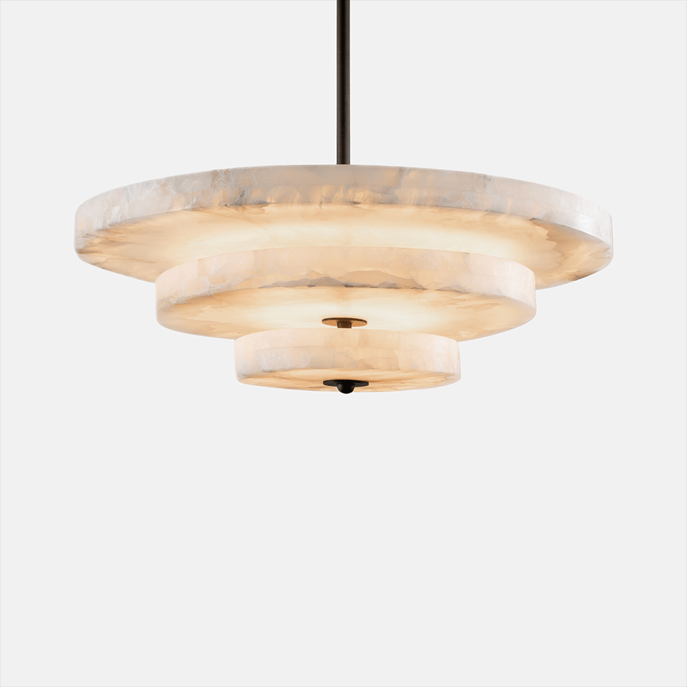 Liora Chandelier Suspension Minimaliste en Albâtre - Neutralighting