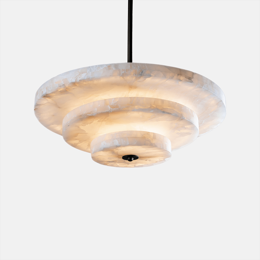 Liora Chandelier Suspension Minimaliste en Albâtre - Neutralighting