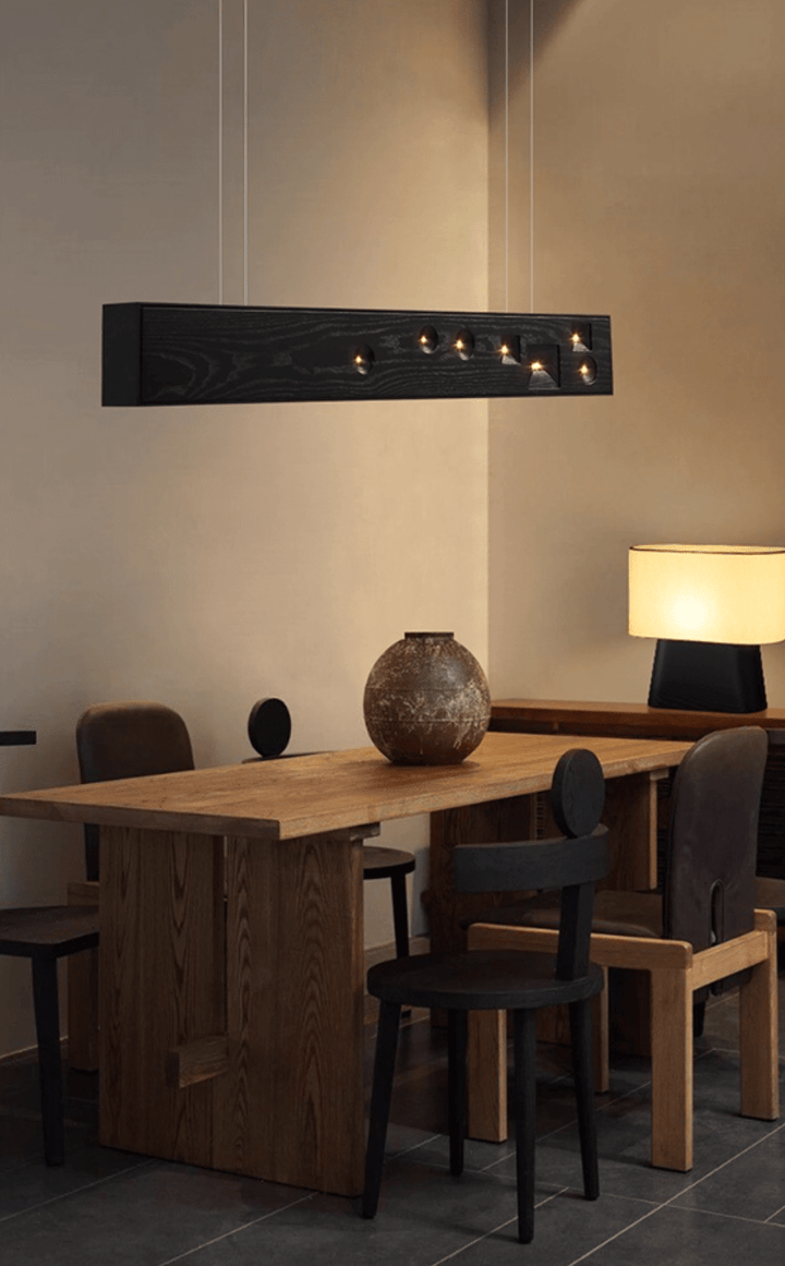 Lustra Suspension Bois Pierre Précieuse Linéaire LED - Neutralighting