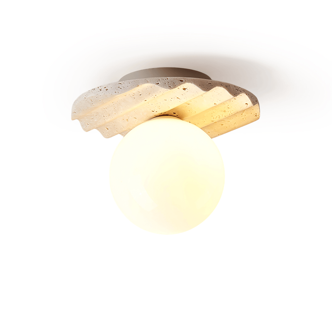 Aura Lumière de Plafond Ondulée en Travertin - Neutralighting