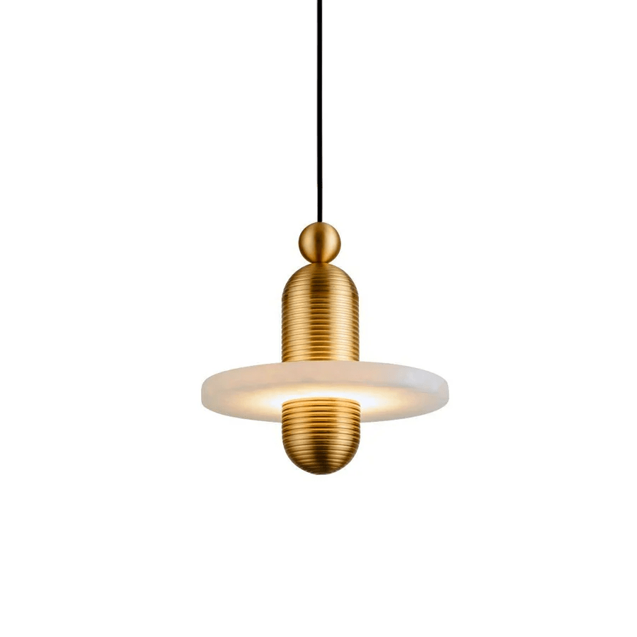 Orion Suspension Laiton Brossé Alabastre - Neutralighting