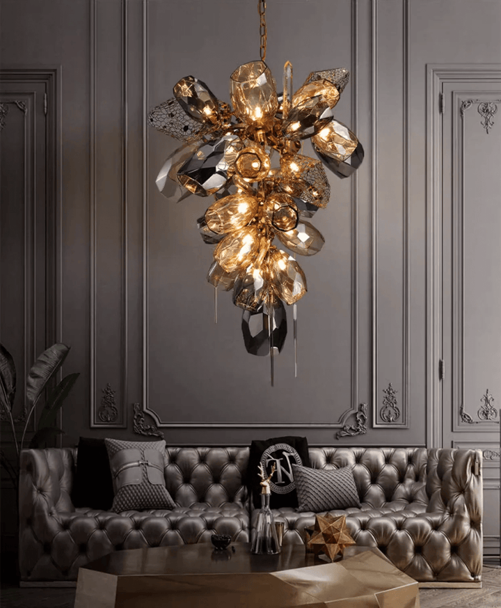 Aurora Chandelier Moderne en Verre et Cristal - Neutralighting