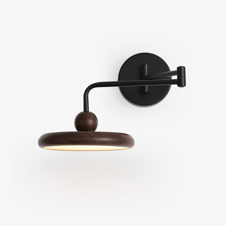 Kenshika Bois Disque Noir Applique Lumière - Neutralighting