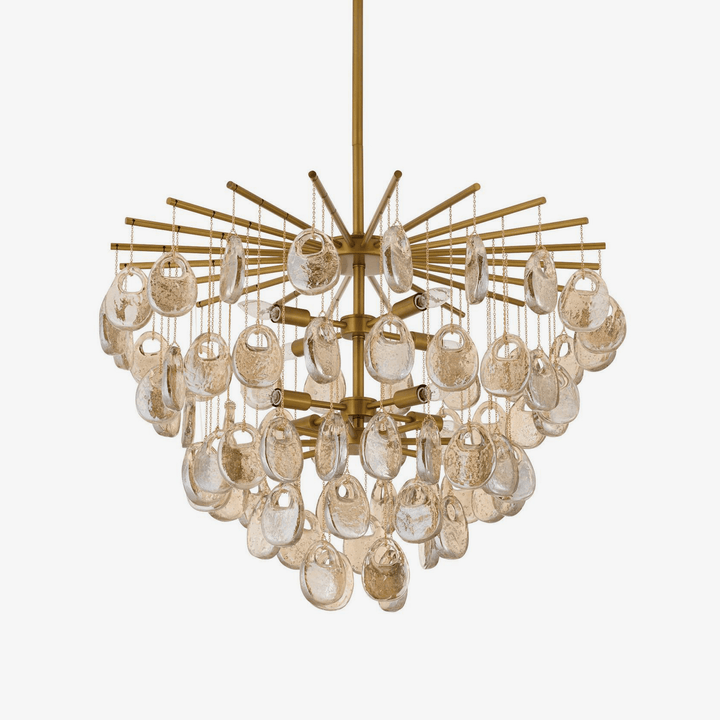 Aurora Chandelier à Gouttes en Verre Ambre Texturé - Neutralighting