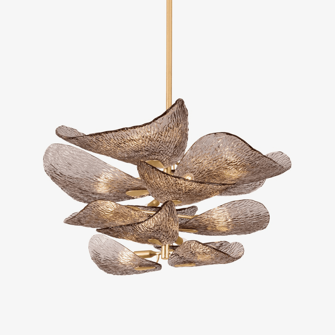 Aurora Chandelier en Verre Pétale Superposé Bronze - Neutralighting