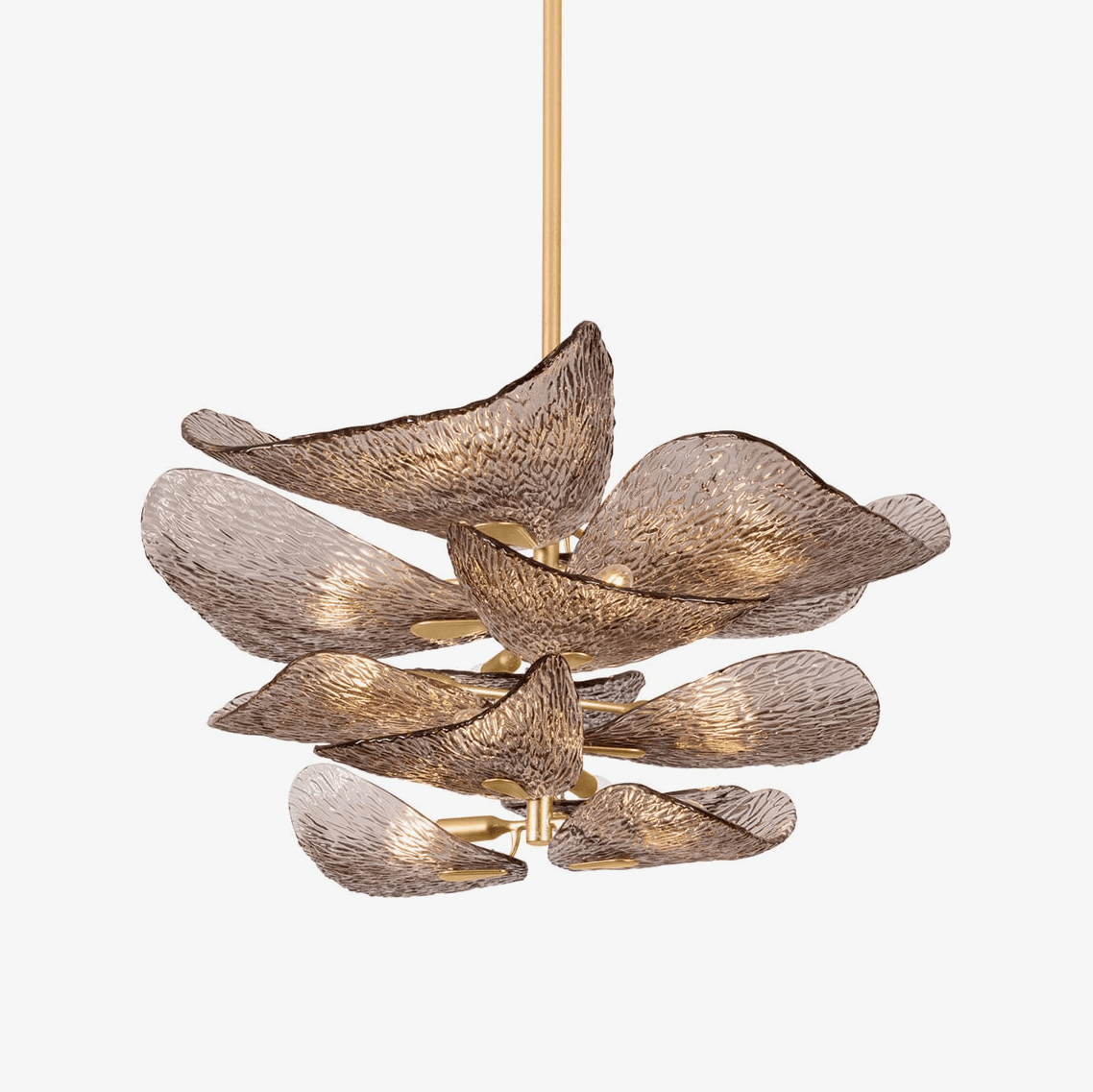 Aurora Chandelier en Verre Pétale Superposé Bronze - Neutralighting