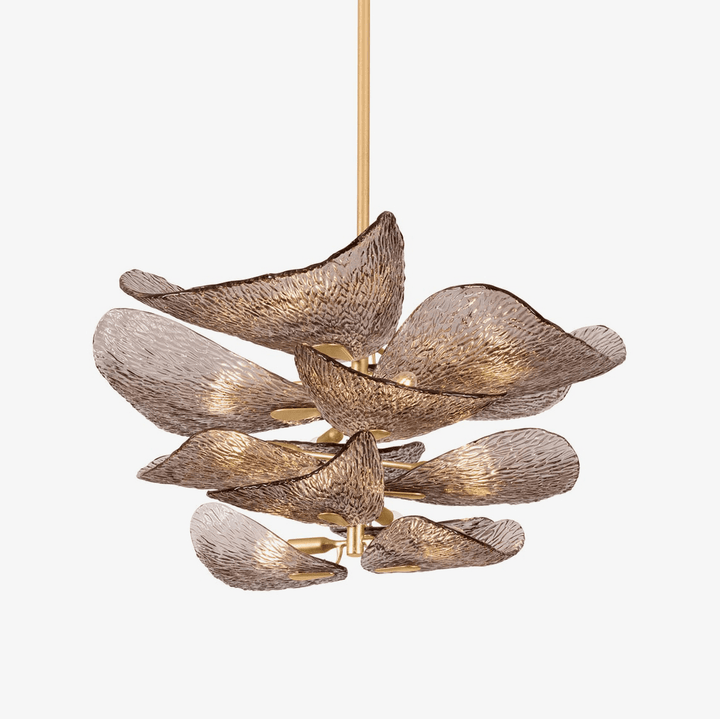 Aurora Chandelier en Verre Pétale Superposé Bronze - Neutralighting