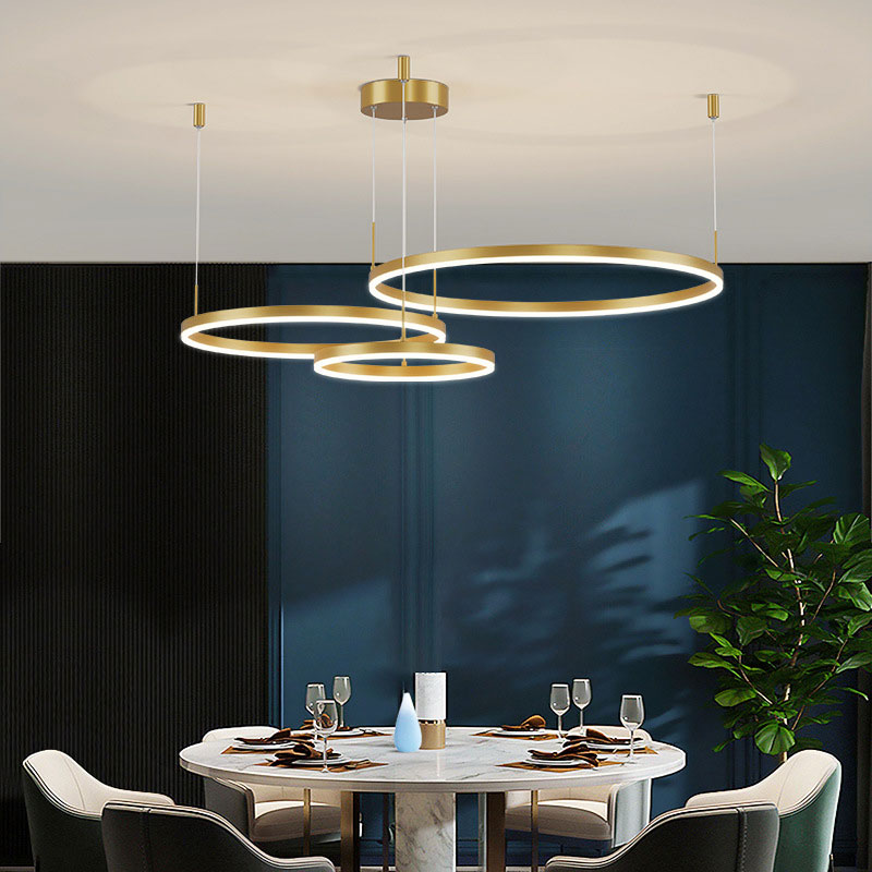 Remi Suspension Anneau Moderne Métal Noir/Doré/Café Salon - Neutralighting