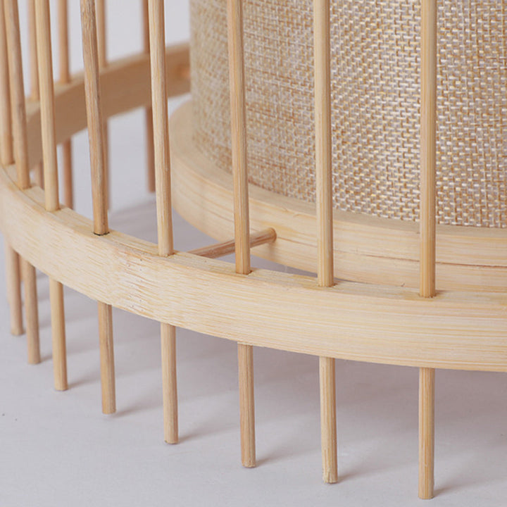 Muto Lampadaire Design Naturel Bois Rotin, Salon/Chambre - Neutralighting