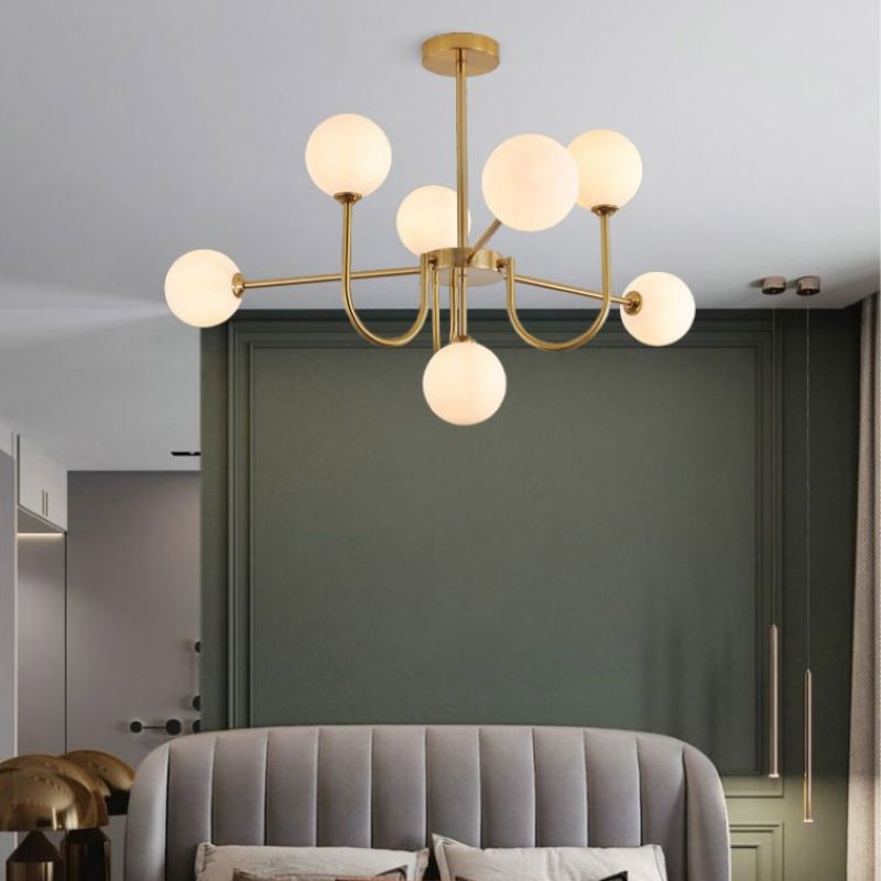 Valentina Moderne LED Lustre Or Verre Salle À Manger/Salon/Chambre À Coucher - Neutralighting