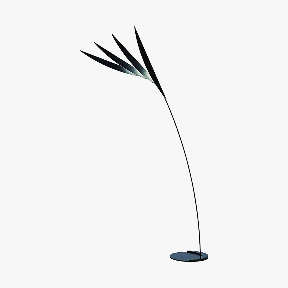 Mira Lampadaire Feuille Nordique, Métal/Acrylique, Noir, Salon - Neutralighting