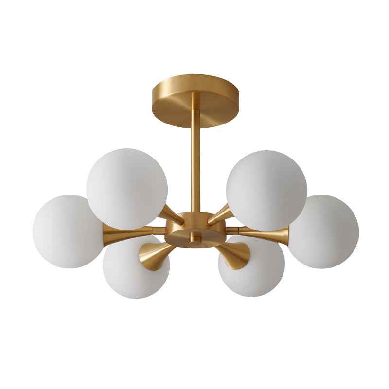 Valentina Suspension Boule Moderne, Laiton/Verre, Blanc/Claire, Salon - Neutralighting
