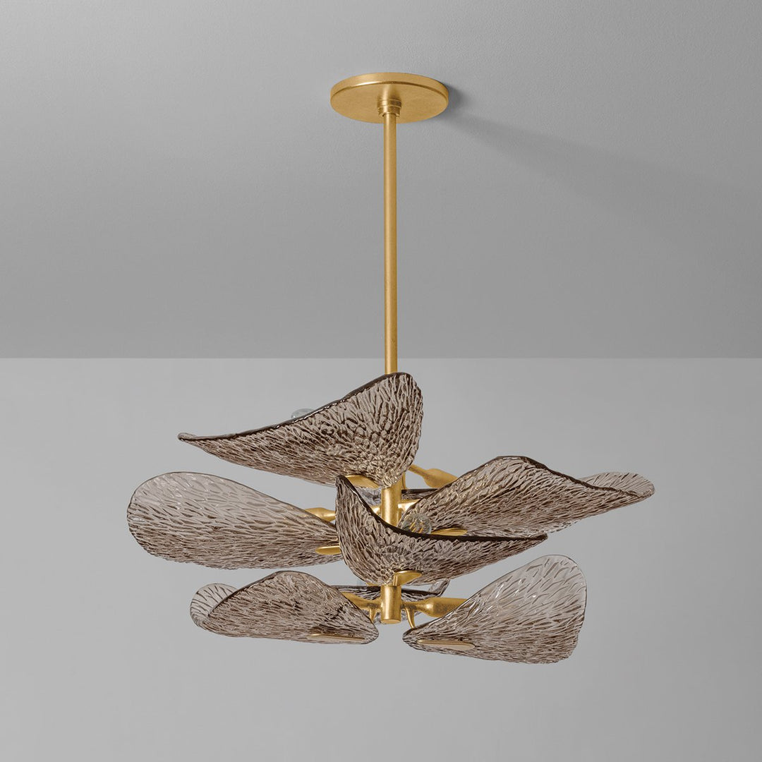 Aurora Chandelier en Verre Pétale Superposé Bronze - Neutralighting