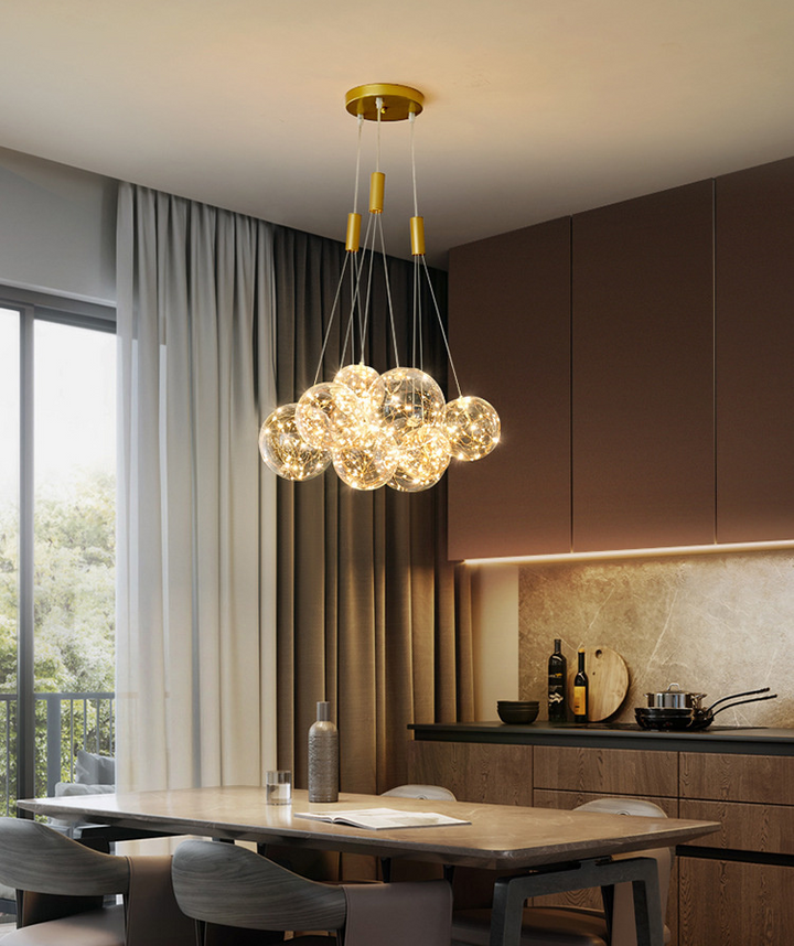Valentina Suspension Bubble Moderne Métal/Verre Transparent/Étoilé Salon - Neutralighting
