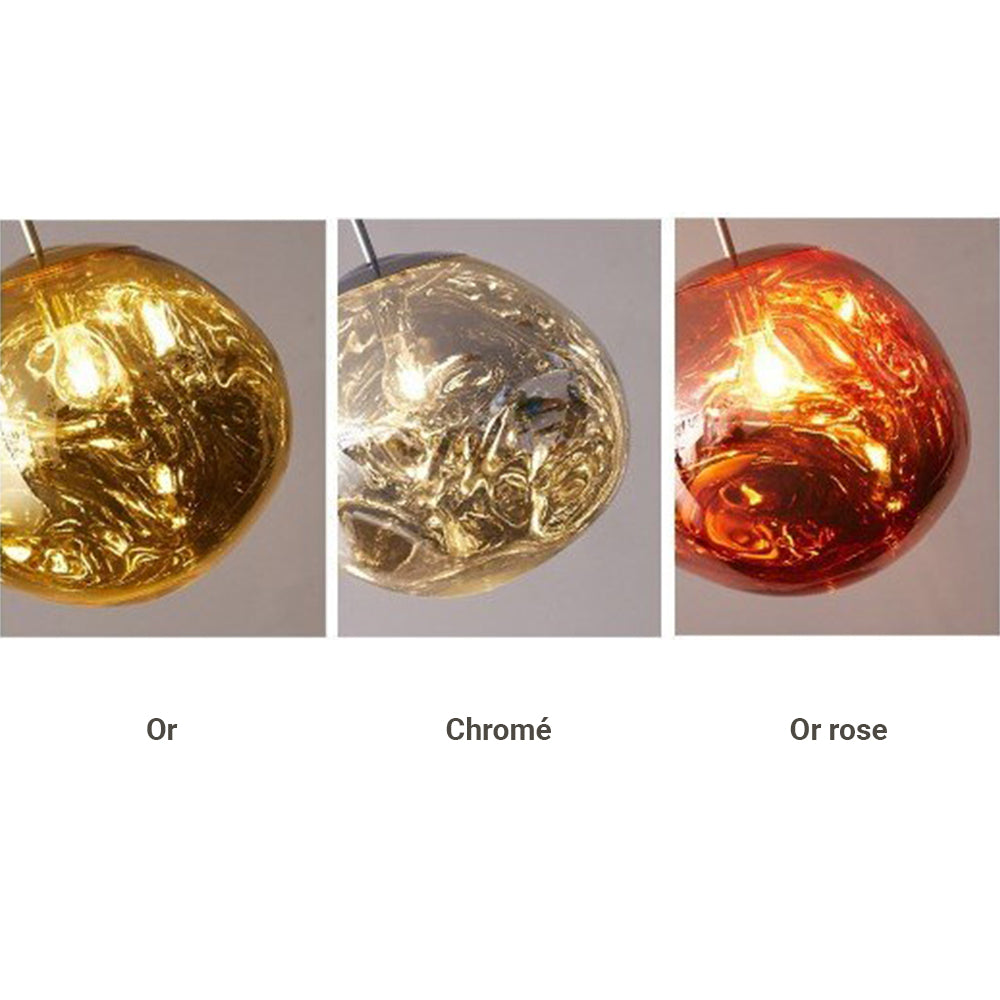 Valentina Suspension Globe Inhabituelle, Métal/Acrylique, Doré Rosé/Or/Chromé, Salon/Salle à Manger - Neutralighting