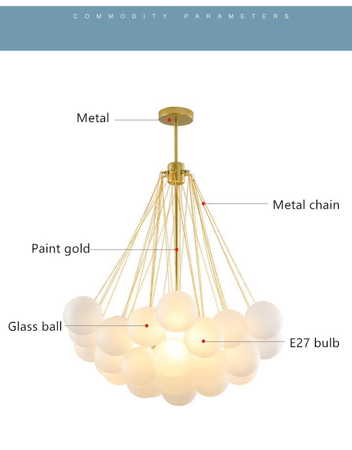 Valentina Lustre Globe Modenre, Fer/Verre, Noir/Blanc, Salon - Neutralighting