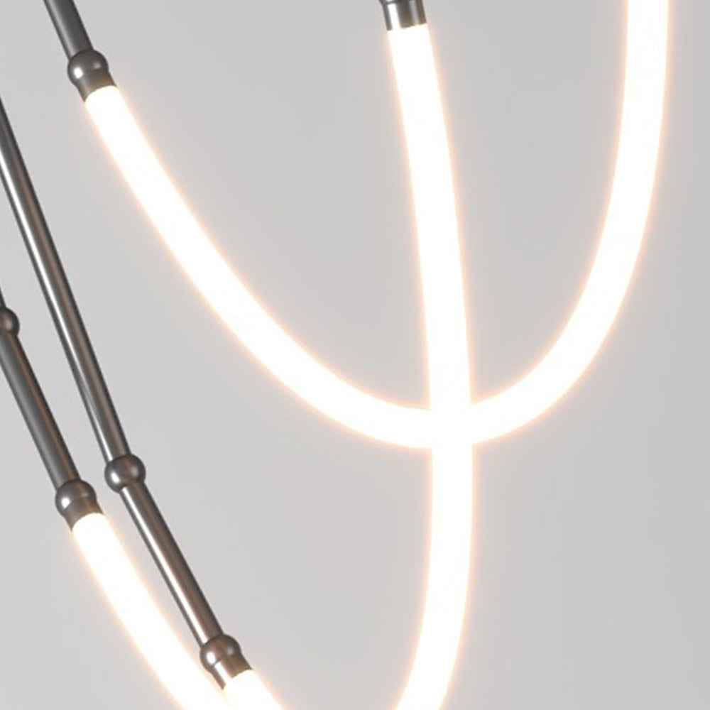 Ray Luminaires Suspensions de Manière Détournée Linéaire Silicium/Métal Noir/Blanc Salon/Chambre à Coucher - Neutralighting