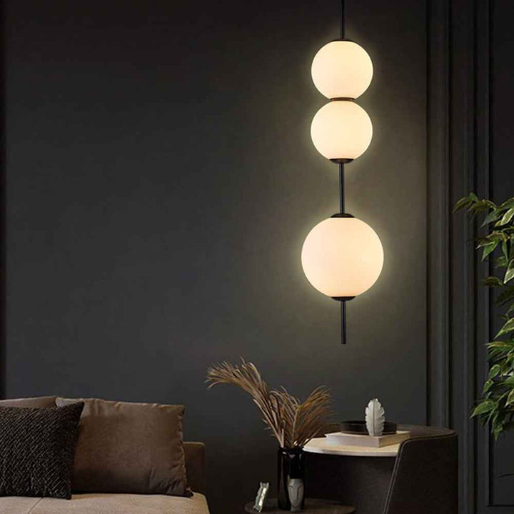 Valentina Luminaires Suspensions Bulle Moderne Simple Métal/Verre Noir Salon/Chambre à Coucher - Neutralighting