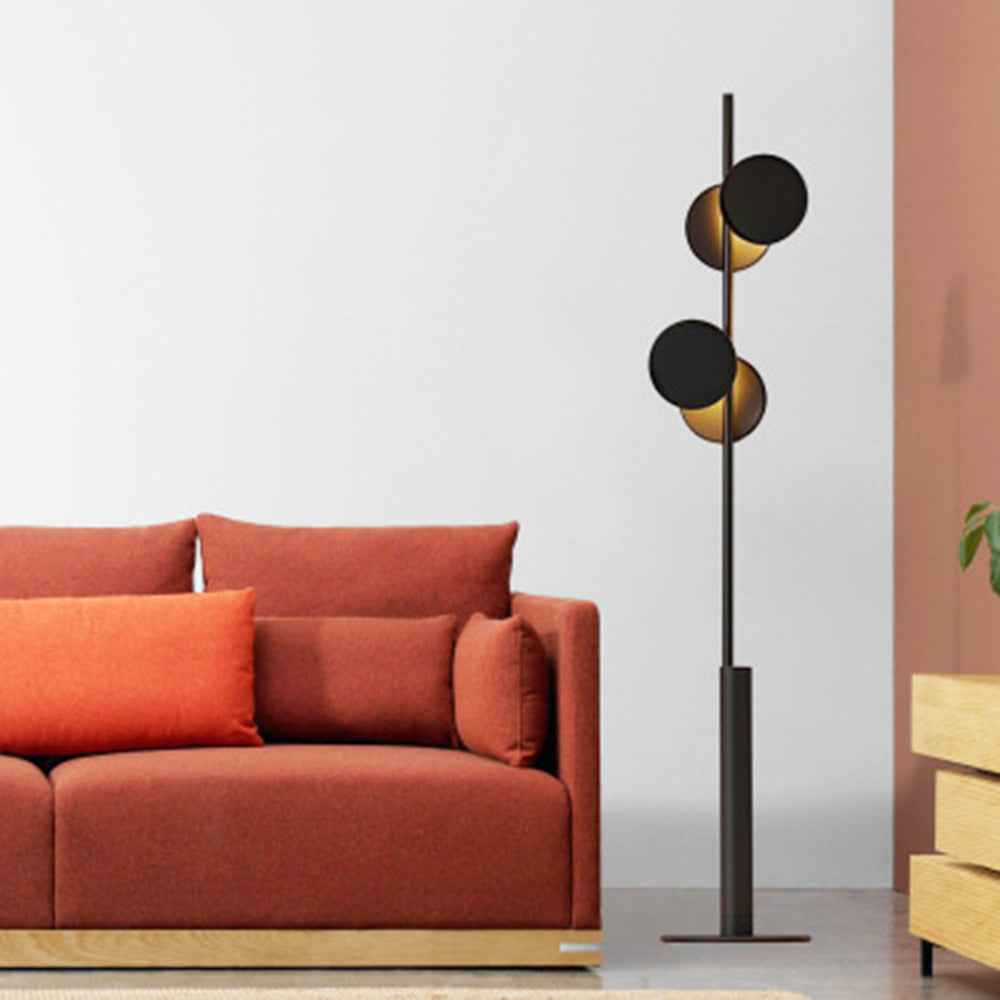 Mira Design Lampadaire Rond Nordique Métal Noir Bureau/Chambre à Coucher - Neutralighting