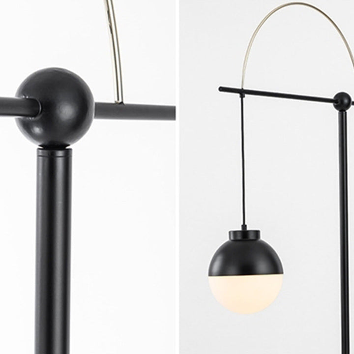 Valentina Design Lampadaire Rond Nordique Métal/Verre Noir Bureau/Chambre - Neutralighting