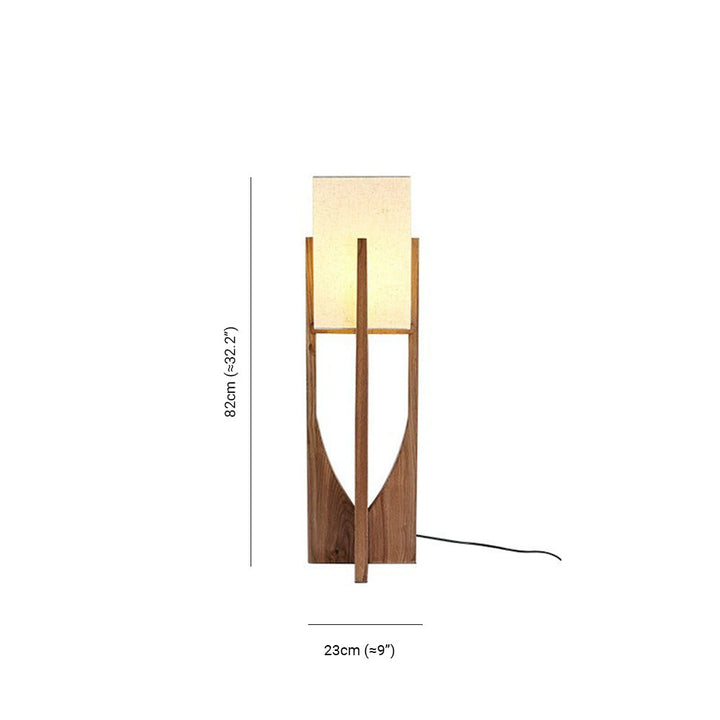 Muto Lampadaire Rectangulaire Naturel, Tissu, Bois, Salon/Bureau - Neutralighting