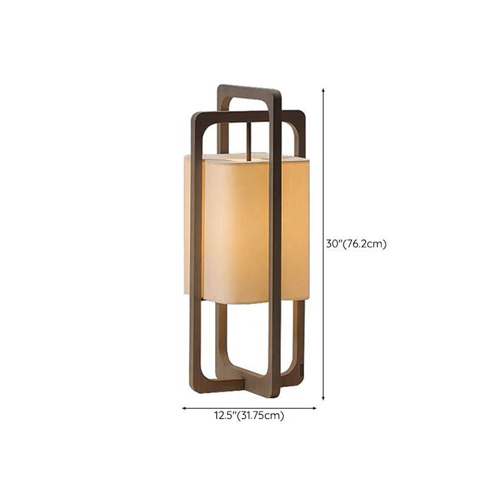 Muto Lampadaire Rectangulaire Moderne, Bois/Tissu, Bois, Salon - Neutralighting