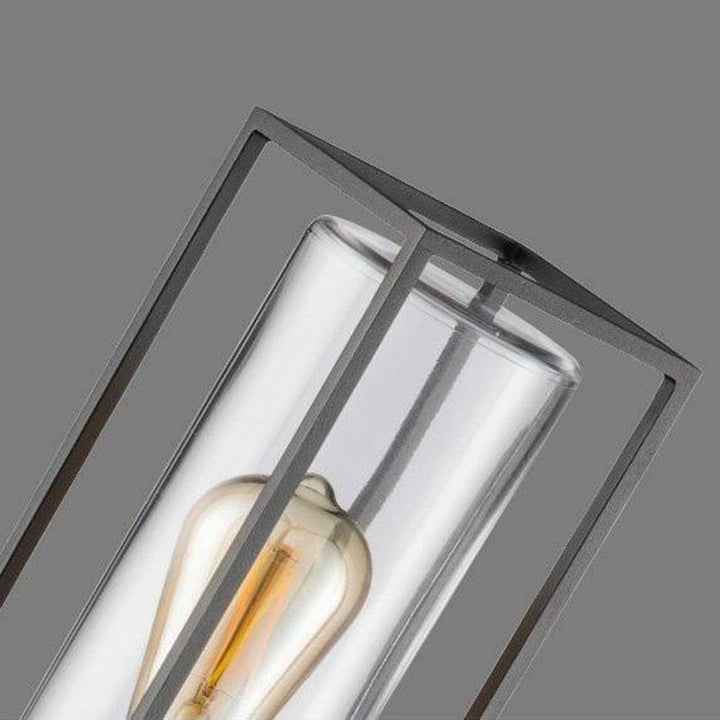 Ray Borne Extérieure Rectangulaire Moderne, Métal/Verre, Noir, Allée - Neutralighting