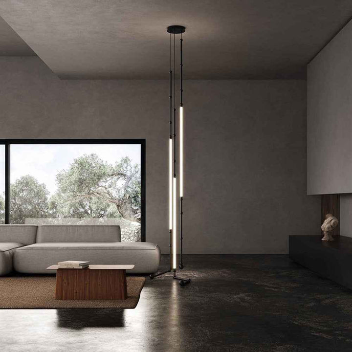 Ray Luminaires Suspensions de Manière Détournée Linéaire Silicium/Métal Noir/Blanc Salon/Chambre à Coucher - Neutralighting