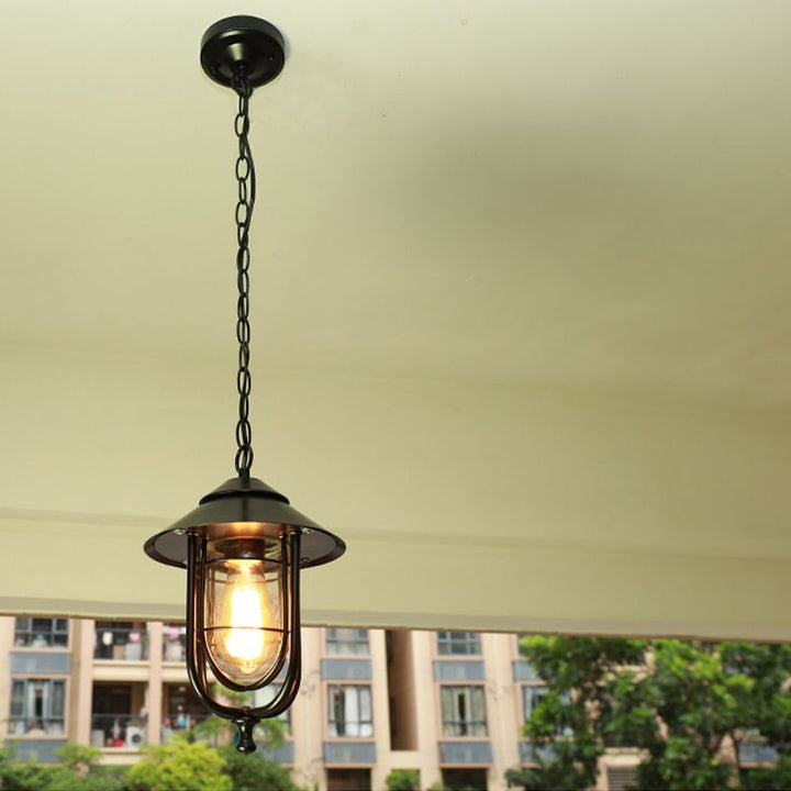 Silva Suspension Extérieure Lanterne Vintage, Métal/Verre, Noir/Bronze, Jardin - Neutralighting